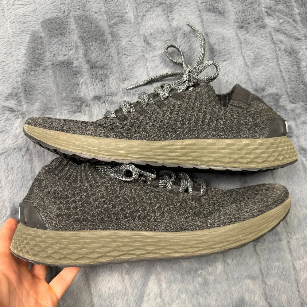 NOBULL Knit Runner Mens 13 Dark Grey Heather Olive Green Training Shoes